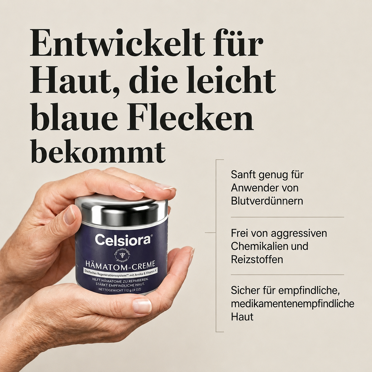 💥 ÜBER 75.000-MAL VERKAUFT – Celsiora® Intensivpflege bei blauen Flecken & empfindlicher Haut
