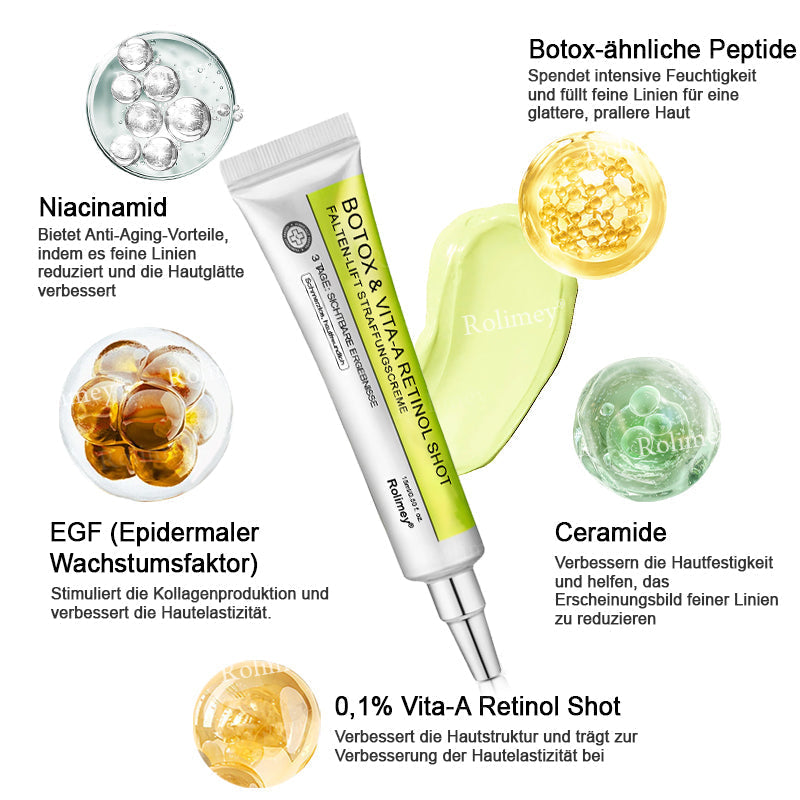 Rolimey® Retinol & Botox Shot » Straffende Gesichtscreme gegen Falten