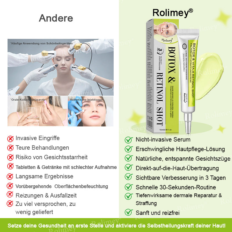 Rolimey® Retinol & Botox Shot » Straffende Gesichtscreme gegen Falten